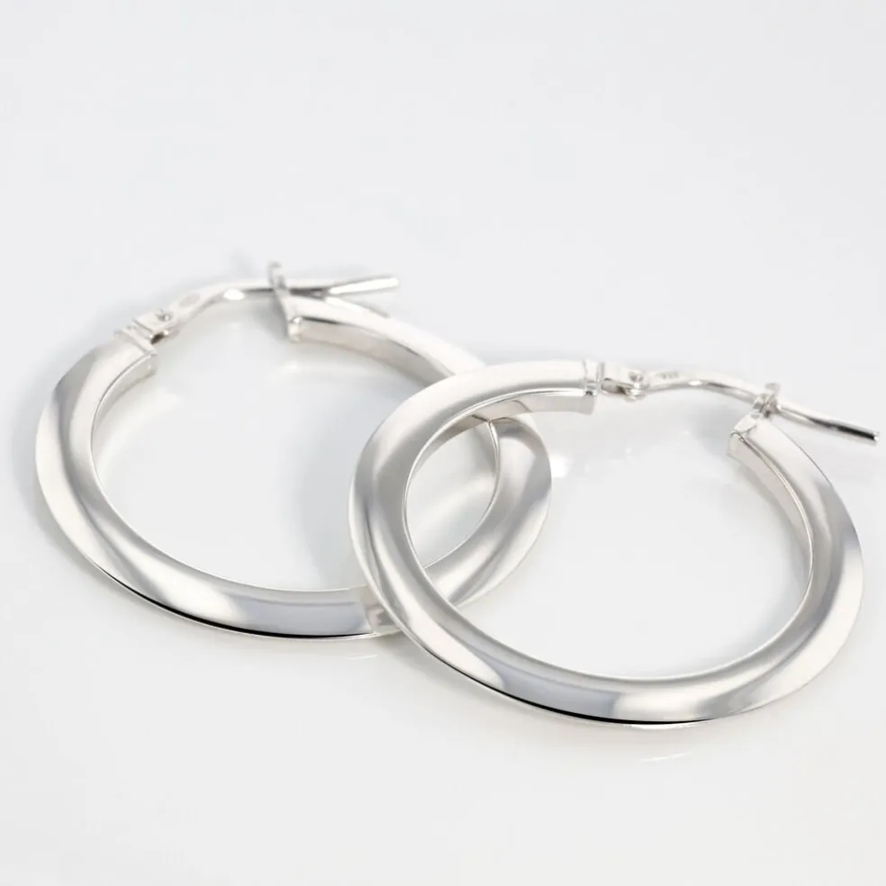 Créoles Argent Blanc Hally