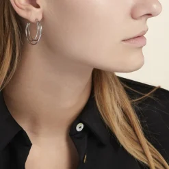 Créoles Argent Blanc Jukka