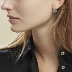 Créoles Argent Blanc Jukka