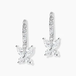 Créoles Argent Blanc Karitate Oxydes De Zirconium