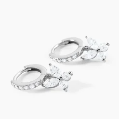 Créoles Argent Blanc Karitate Oxydes De Zirconium