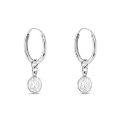 Créoles Argent Blanc Lehunnus Oxyde De Zirconium