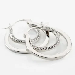 Créoles Argent Blanc Linnette Oxydes De Zirconium