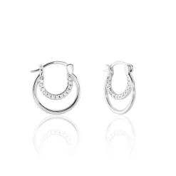 Créoles Argent Blanc Linnette Oxydes De Zirconium