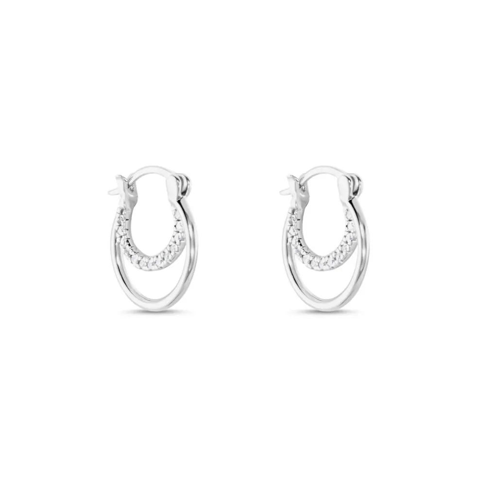 Créoles Argent Blanc Linnette Oxydes De Zirconium