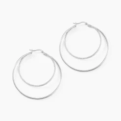 Créoles Argent Blanc Marjorie