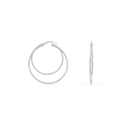 Créoles Argent Blanc Marjorie