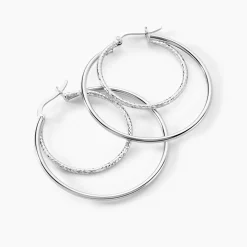 Créoles Argent Blanc Marjorie