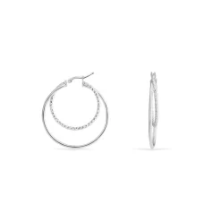 Créoles Argent Blanc Marjorie