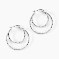 Créoles Argent Blanc Marjorie