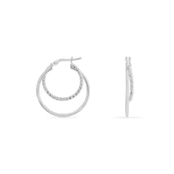 Créoles Argent Blanc Marjorie