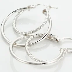 Créoles Argent Blanc Marjorie