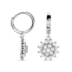 Créoles Argent Blanc Maximille Oxydes De Zirconium