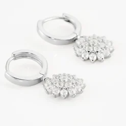 Créoles Argent Blanc Maximille Oxydes De Zirconium