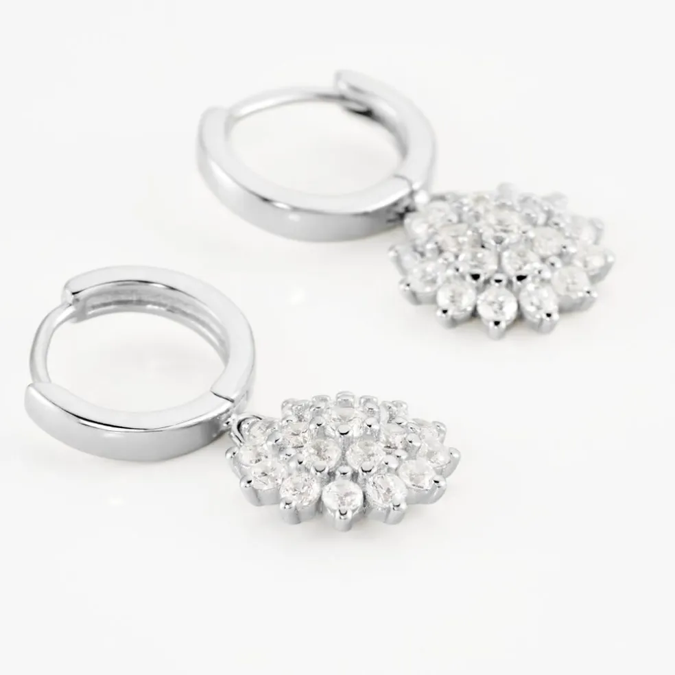 Créoles Argent Blanc Maximille Oxydes De Zirconium