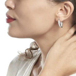 Créoles Argent Blanc Menelas Oxydes De Zirconium