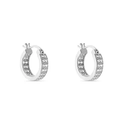 Créoles Argent Blanc Menelas Oxydes De Zirconium