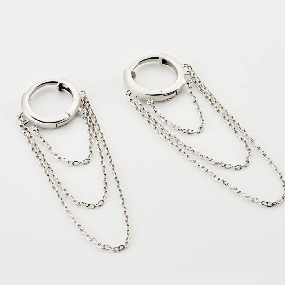 Créoles Argent Blanc Nissa