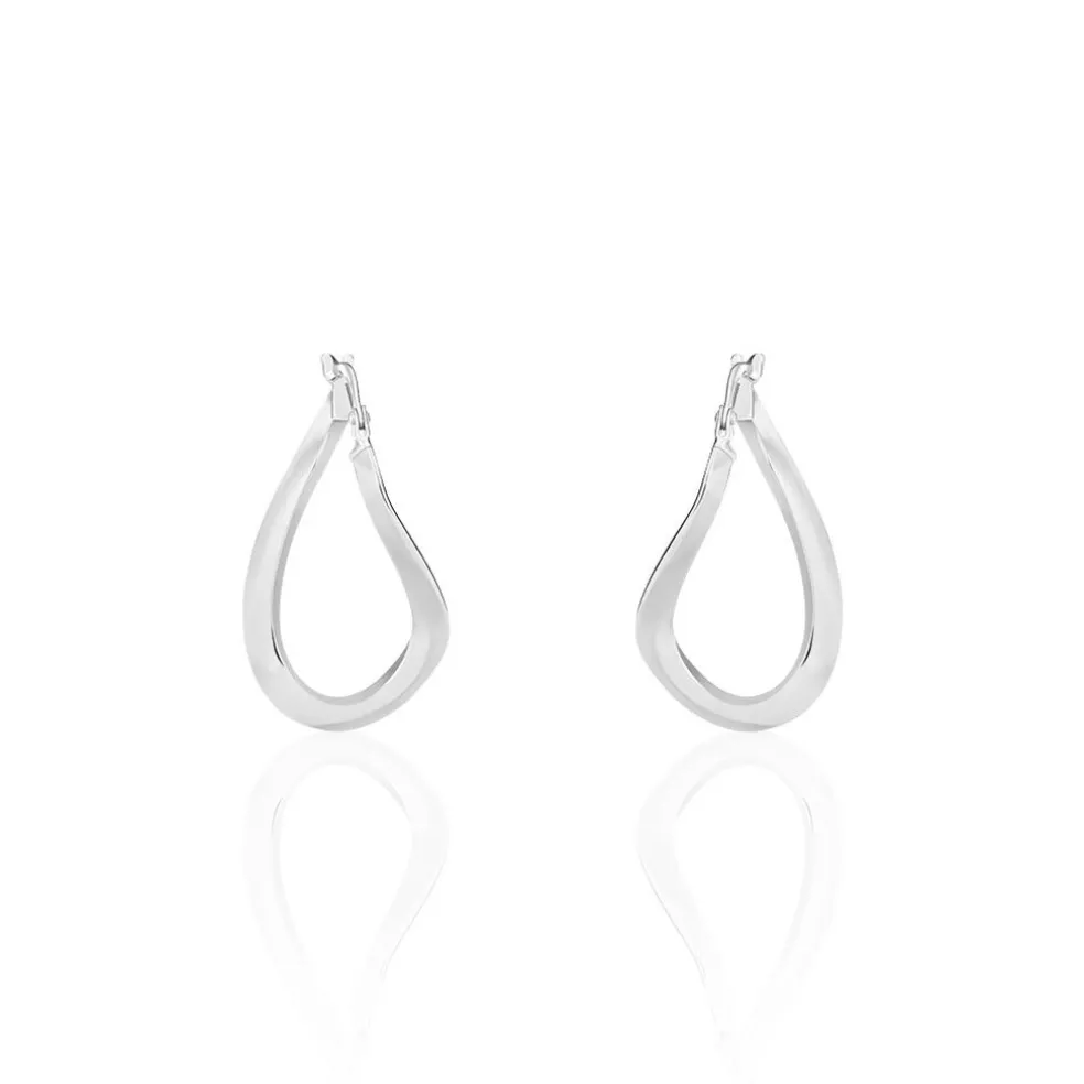 Créoles Argent Blanc Olivia