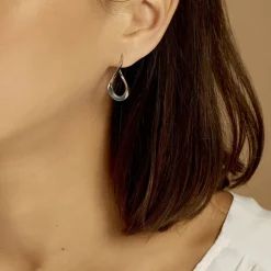 Créoles Argent Blanc Olivia