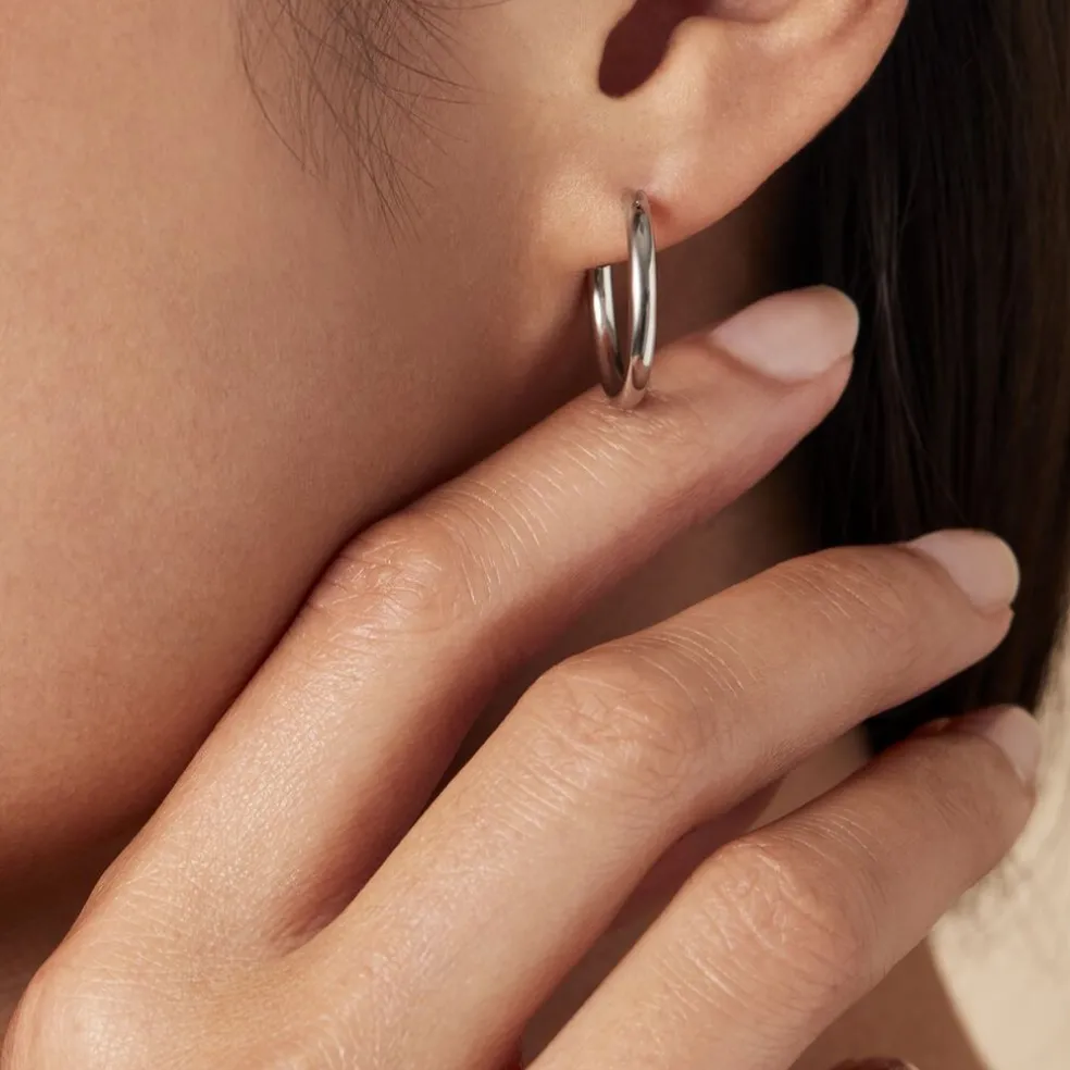 Créoles Argent Blanc Olympia