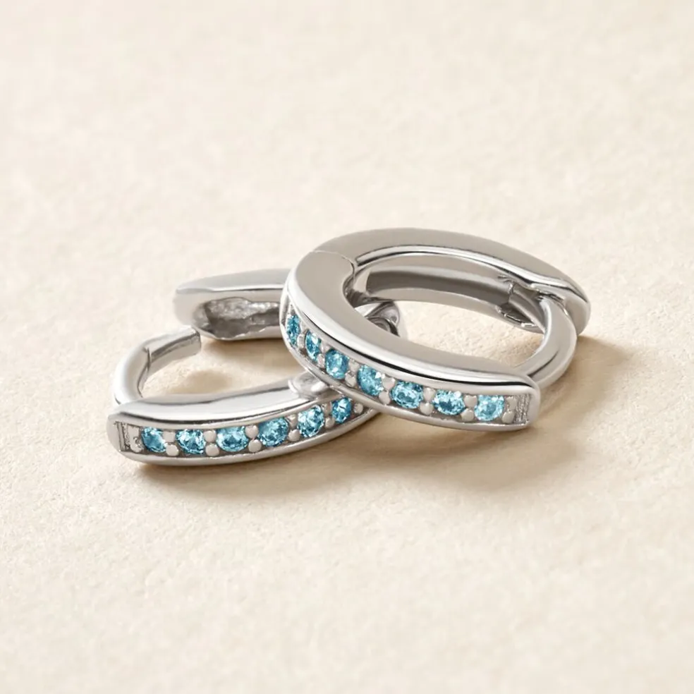 Créoles Argent Blanc Rio Saara Oxydes De Zirconium