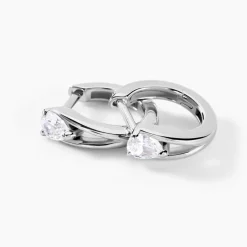 Créoles Armeline Argent Blanc Oxyde De Zirconium