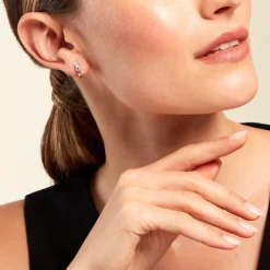 Créoles Armeline Argent Blanc Oxyde De Zirconium