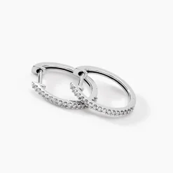 Créoles Aryanna Rondes Or Blanc Diamant