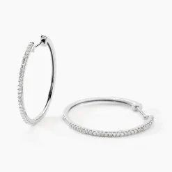 Créoles Aryanna Rondes Or Blanc Diamant