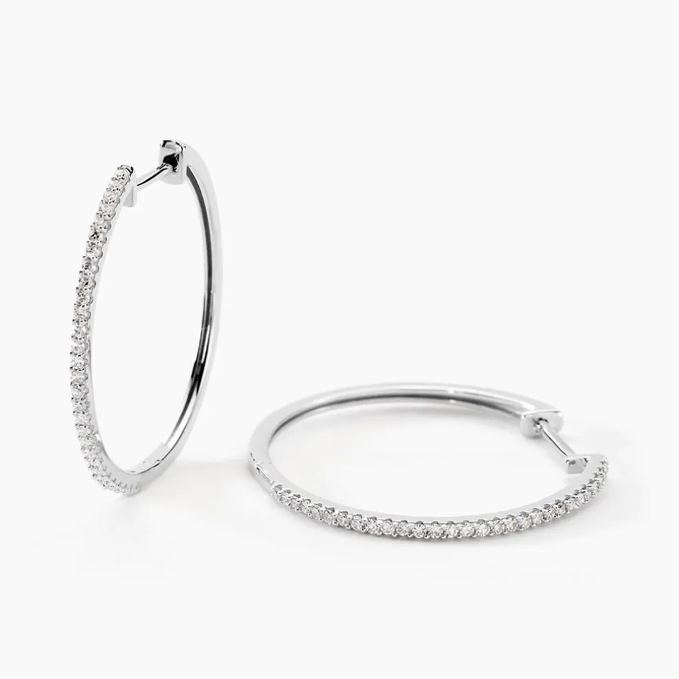 Créoles Aryanna Rondes Or Blanc Diamant