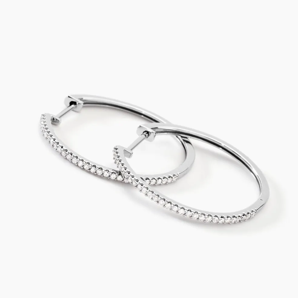 Créoles Aryanna Rondes Or Blanc Diamant