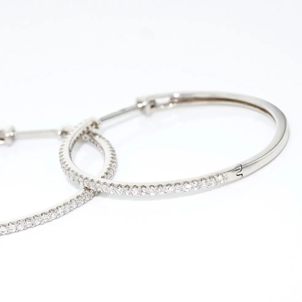 Créoles Aryanna Rondes Or Blanc Diamant