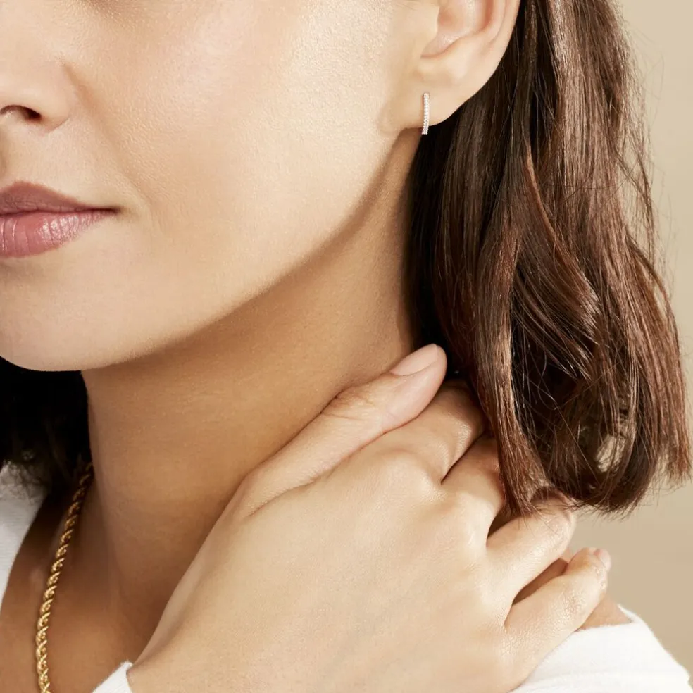 Créoles Aryanna Rondes Or Blanc Diamant