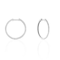 Créoles Aryanna Rondes Or Blanc Diamant