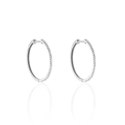 Créoles Aryanna Rondes Or Blanc Diamant