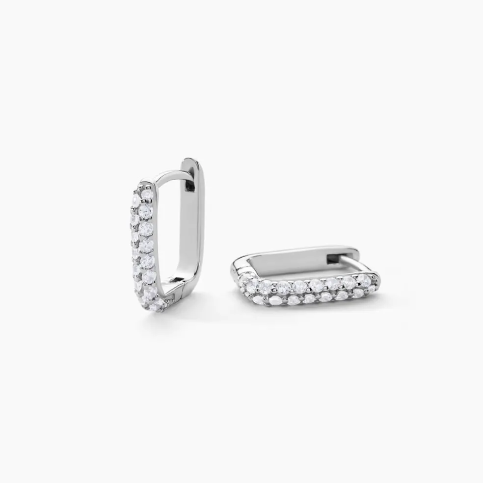 Créoles Aselya Argent Blanc Oxyde De Zirconium