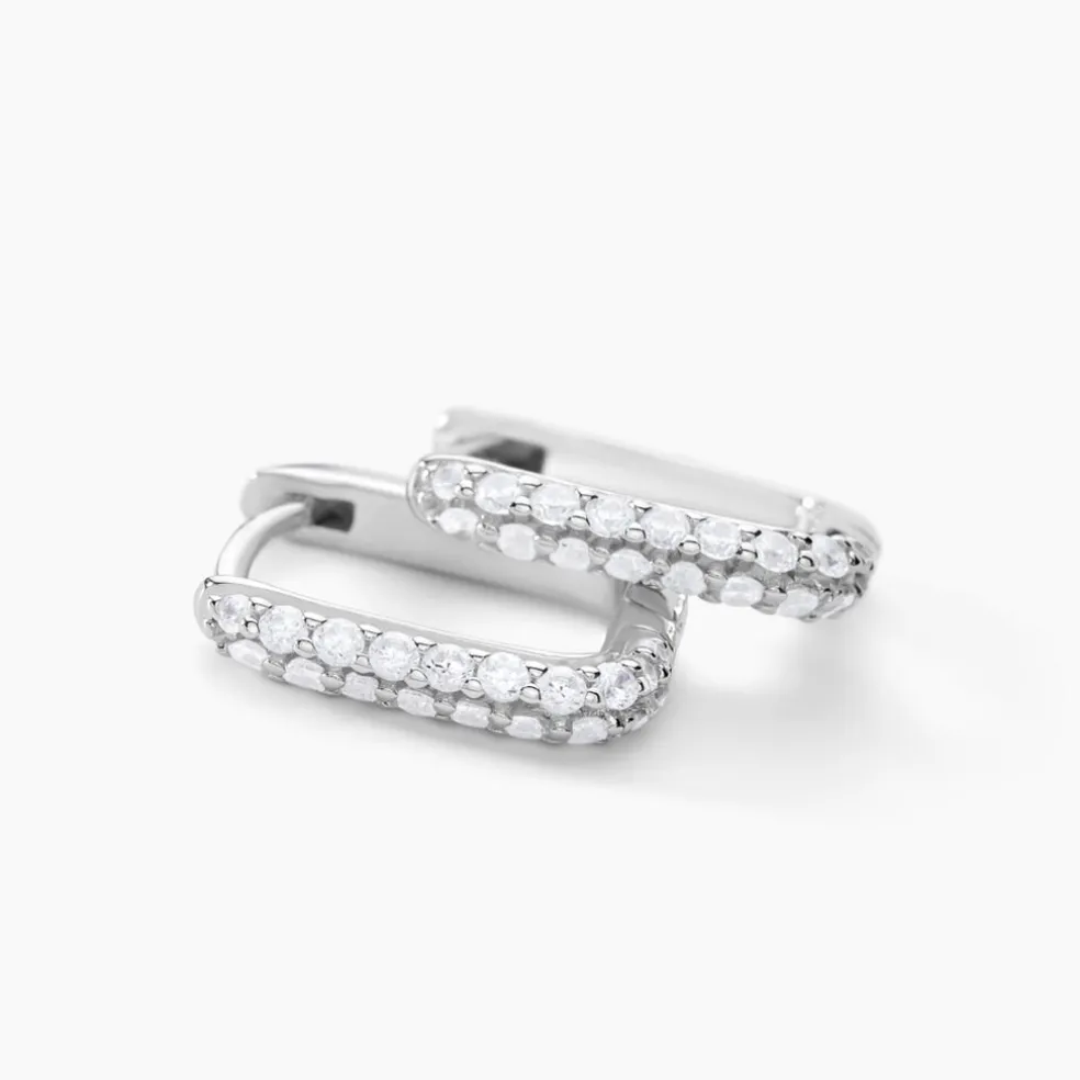 Créoles Aselya Argent Blanc Oxyde De Zirconium