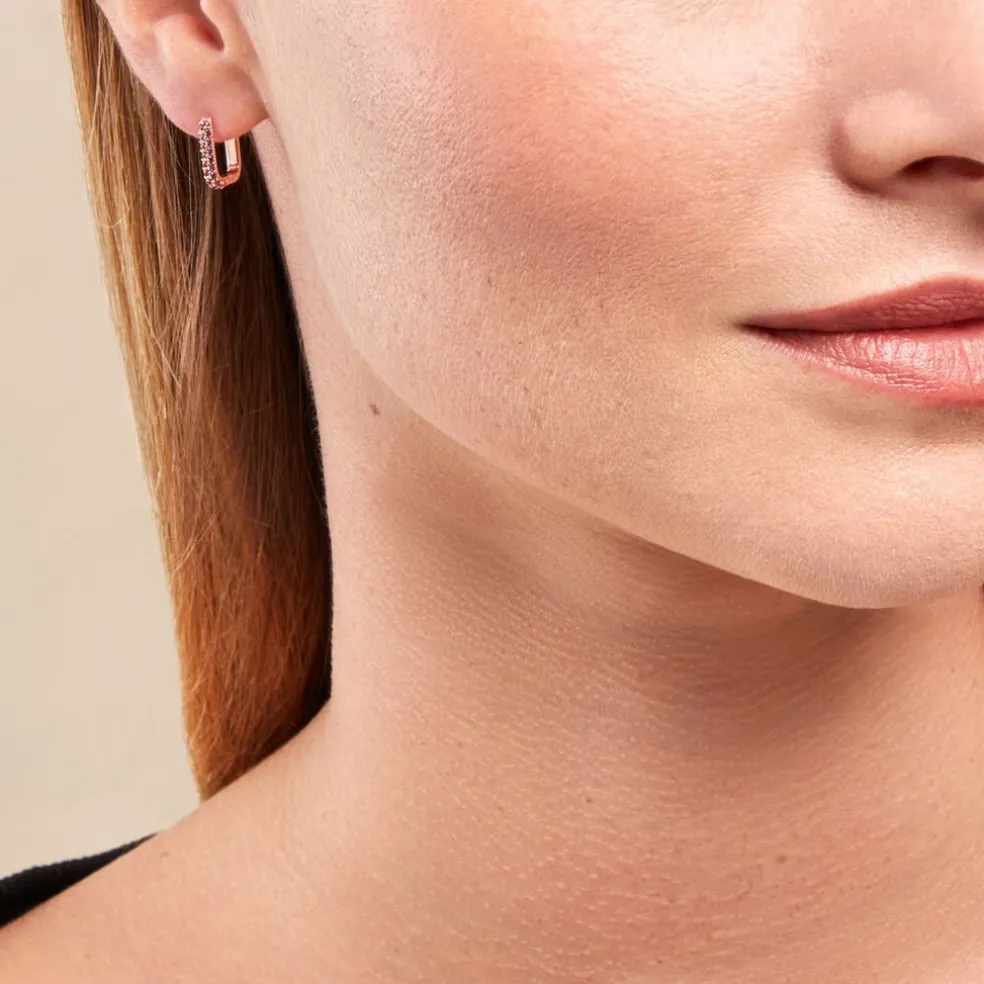 Créoles Aselya Argent Rose Oxyde De Zirconium