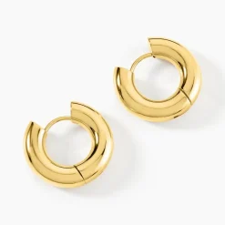 Créoles Atika Acier Jaune