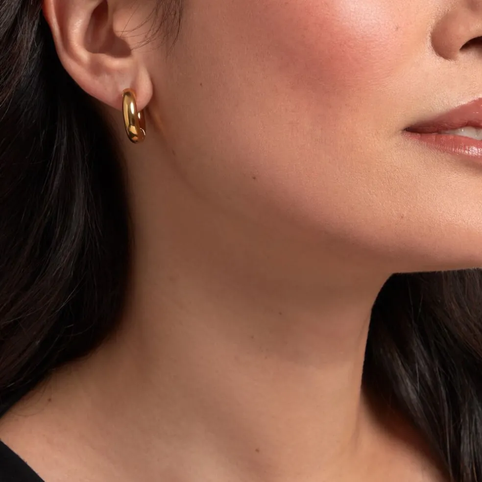 Créoles Atika Acier Jaune