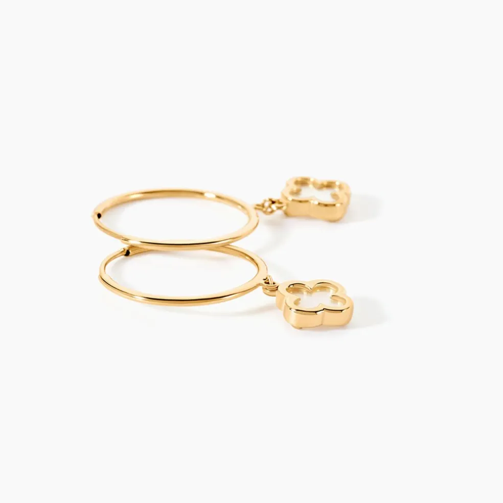 Créoles Bahman Or Jaune Nacre