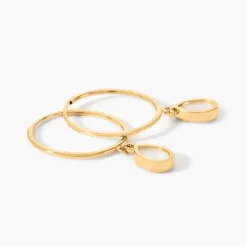 Créoles Bahman Or Jaune Nacre