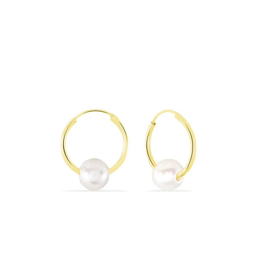 Créoles Baroque Baroques Or Jaune Perle De Culture