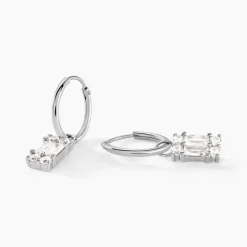 Créoles Baroque Party Argent Blanc Oxyde De Zirconium