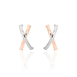 Créoles Bleona Croisees Or Bicolore