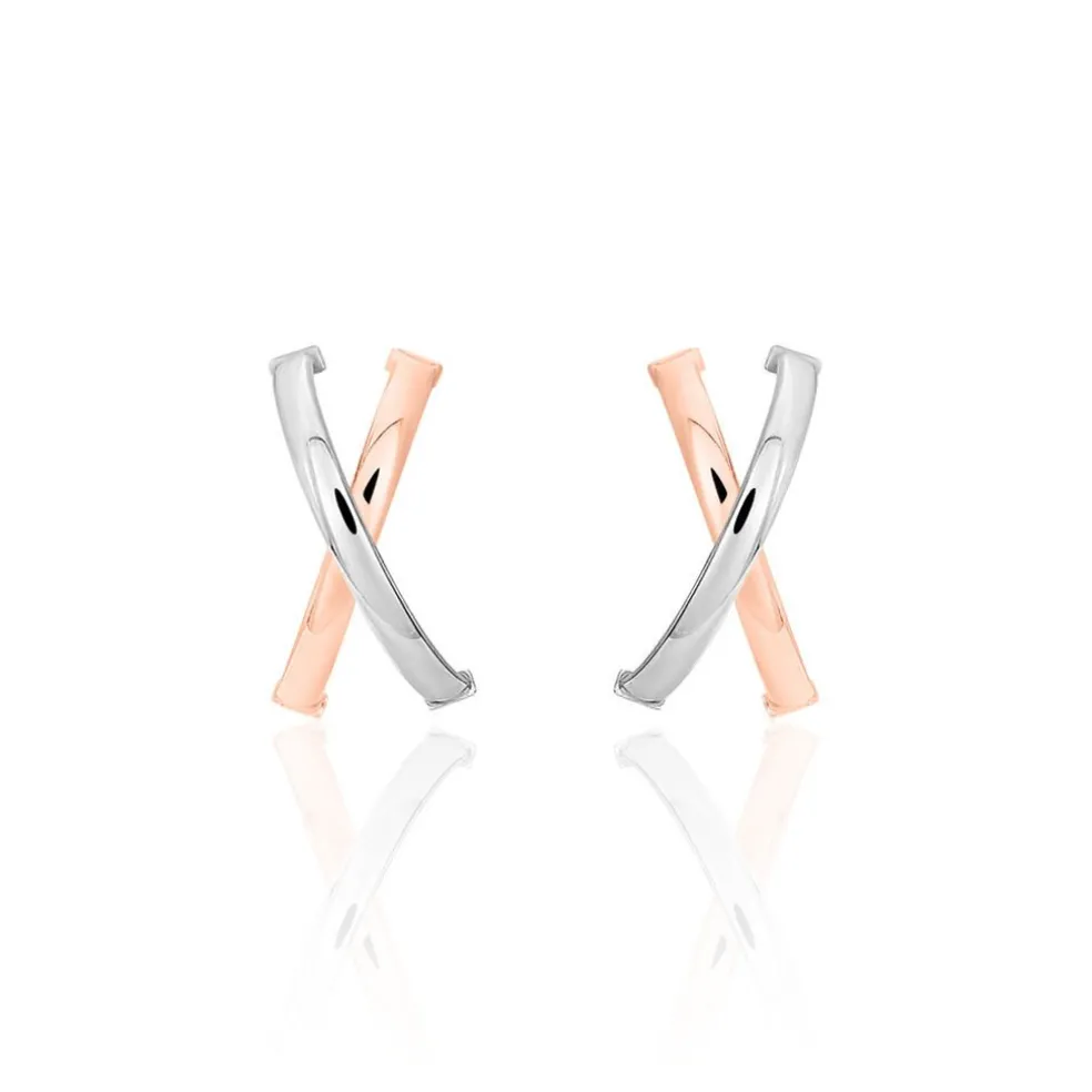 Créoles Bleona Croisees Or Bicolore