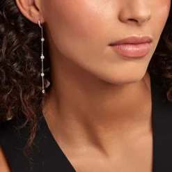 Créoles Cadogan Argent Blanc Perle De Culture Oxyde De Zirconium