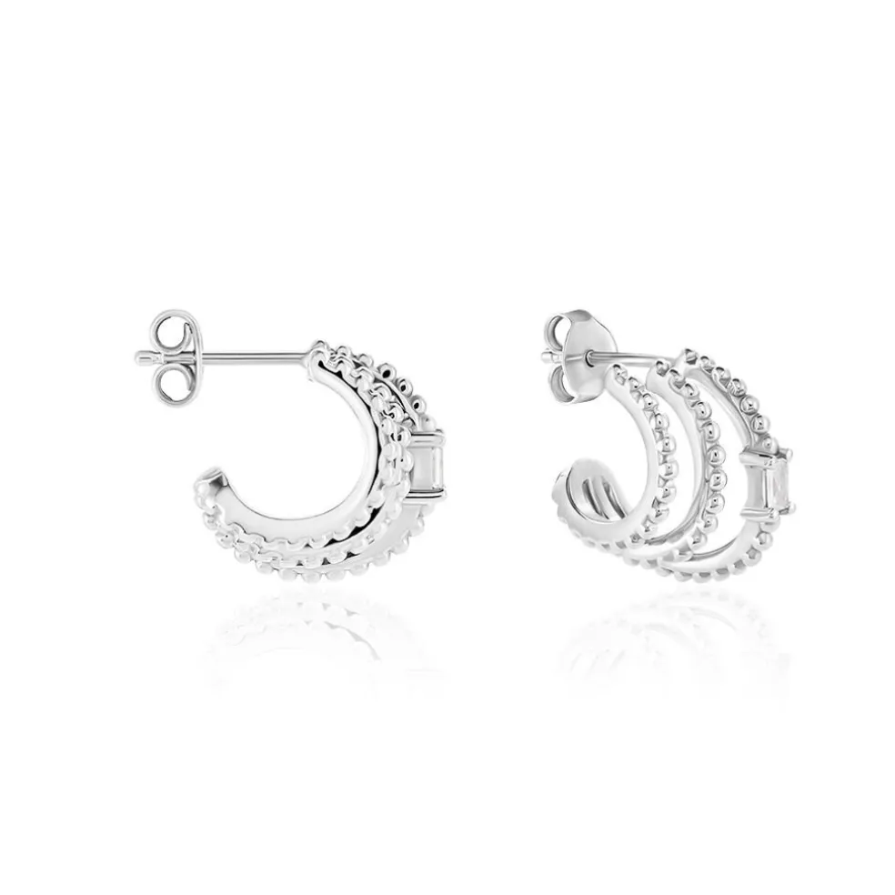 Créoles Cailin Argent Blanc Oxyde De Zirconium