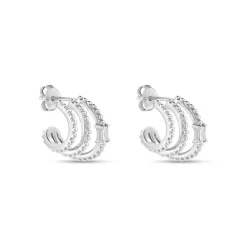 Créoles Cailin Argent Blanc Oxyde De Zirconium